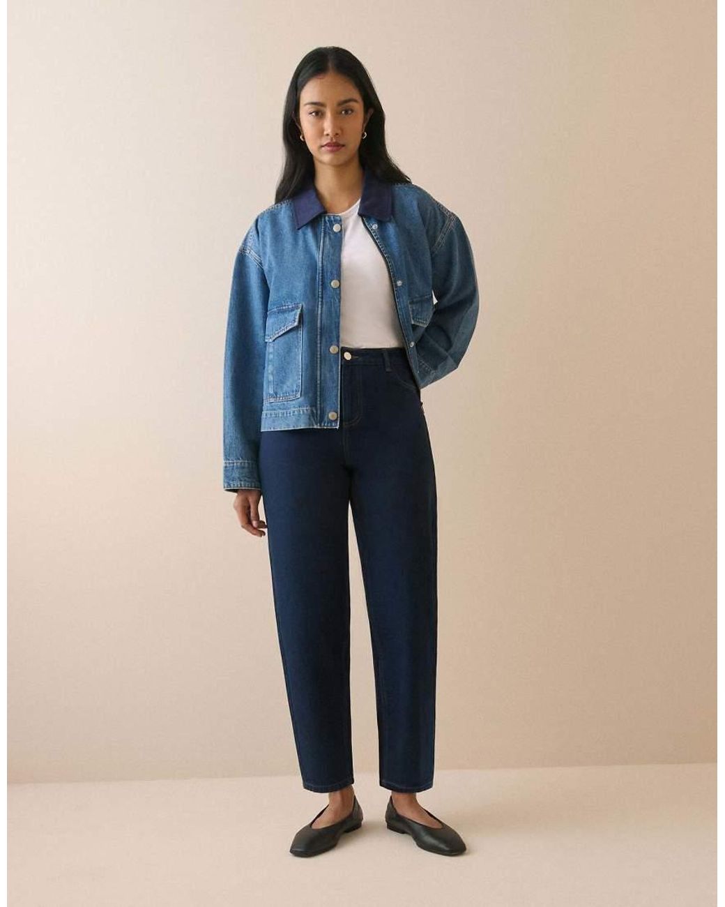 Nobody's Child Blue Denim Putney Barrel Leg Jeans