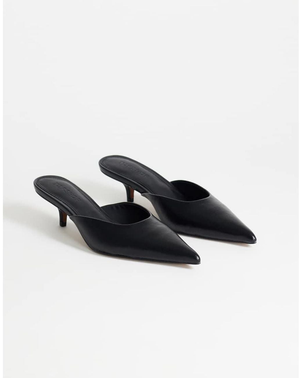 TOPSHOP White Gigi Kitten Heel Court Shoe