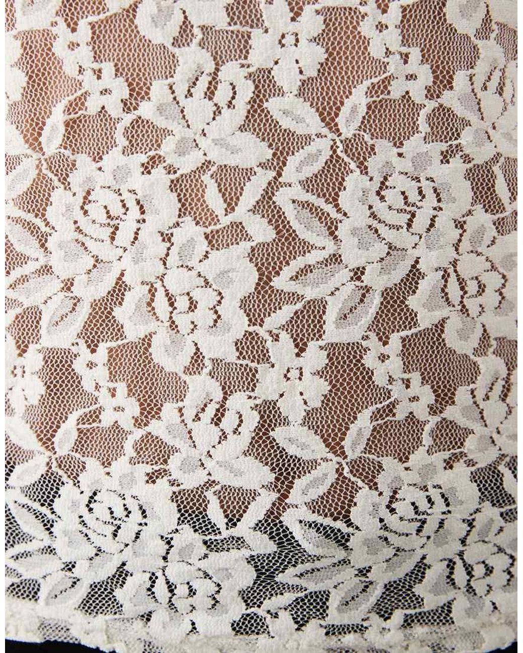 Lioness White Arena Sheer Lace V Neckline 3/4 Sleeve Top
