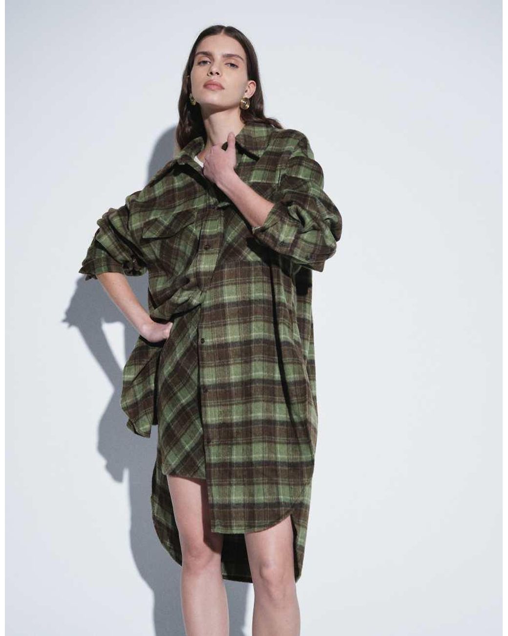 ASOS Green Longline Shirt Co-Ord