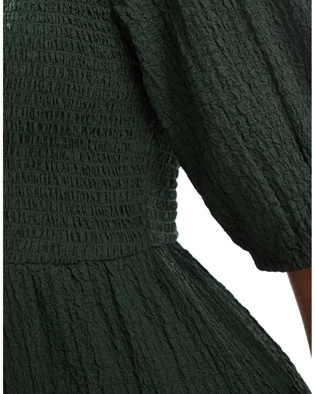 Wednesday's Girl Green Shirred Bust Midaxi Dress