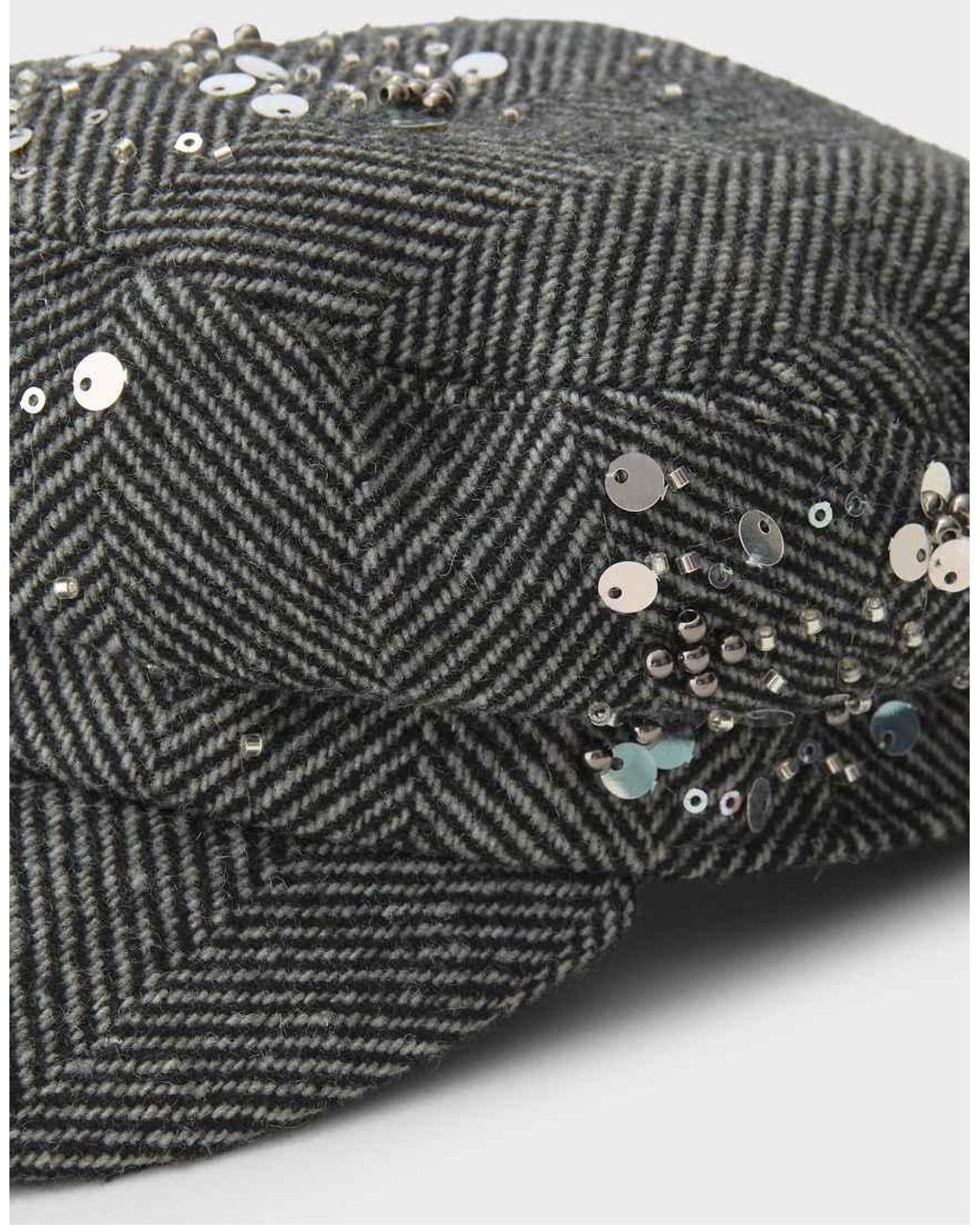 Stradivarius Gray Nautical Rhinestone Cap