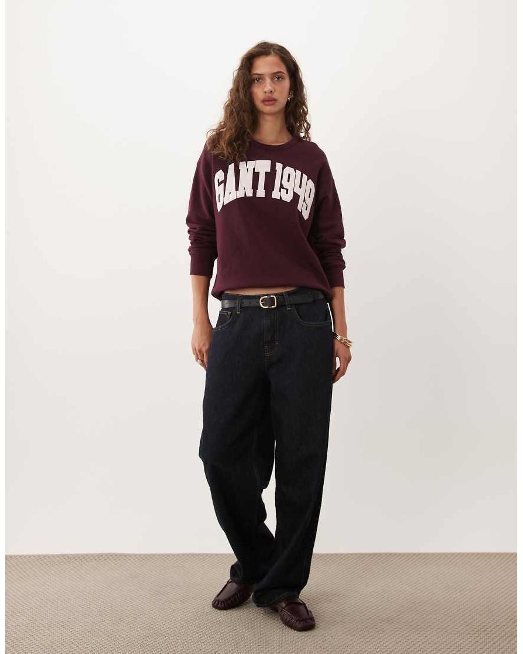 Gant Red Graphic Logo Crew Neck Sweatshirt