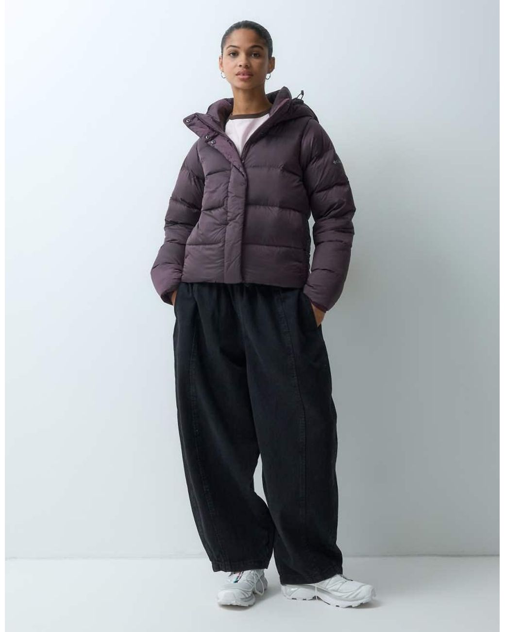 Columbia Purple Amaze Puff Hooded High Shine Jacket
