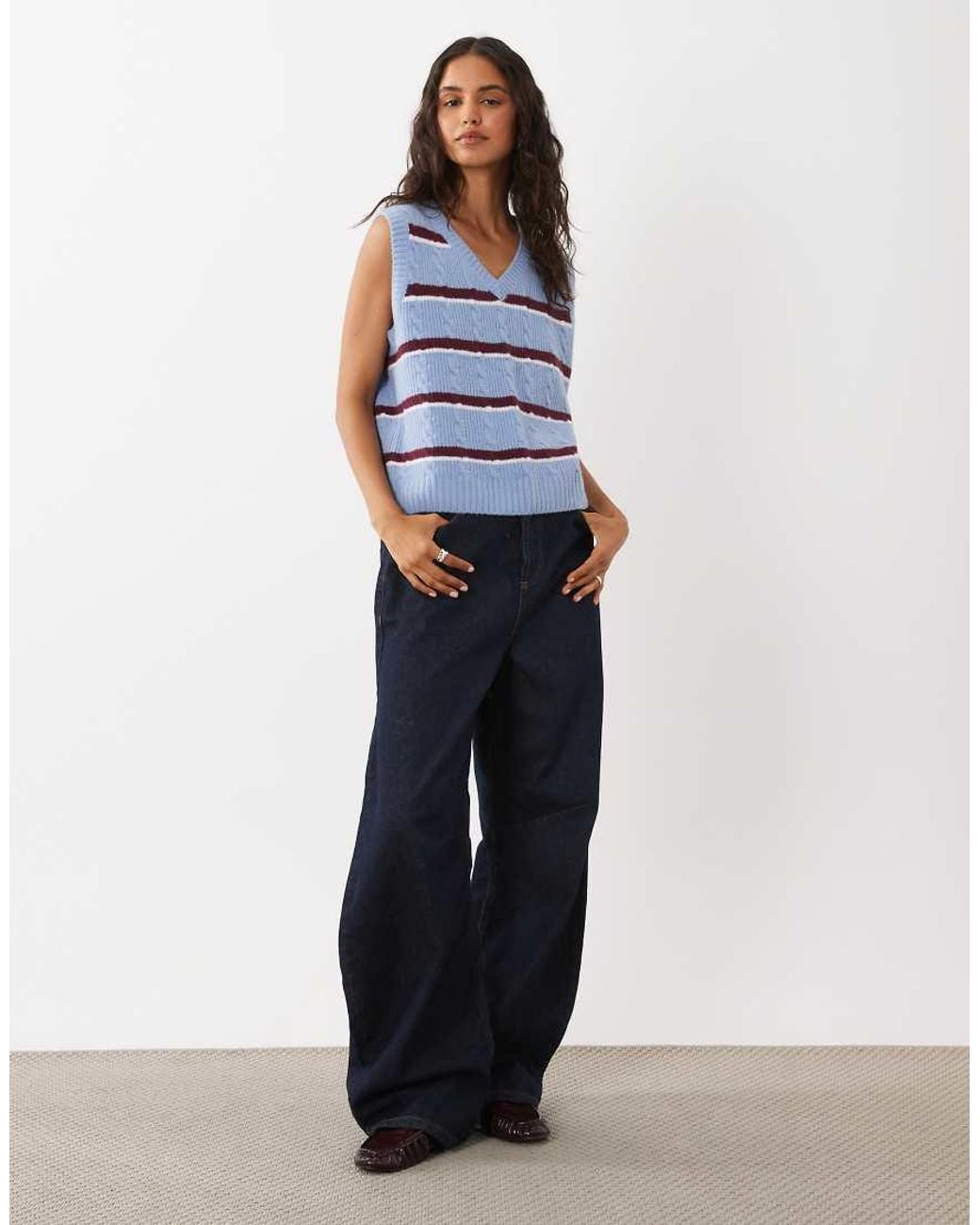 Abercrombie & Fitch Blue Knitted V Neck Vest