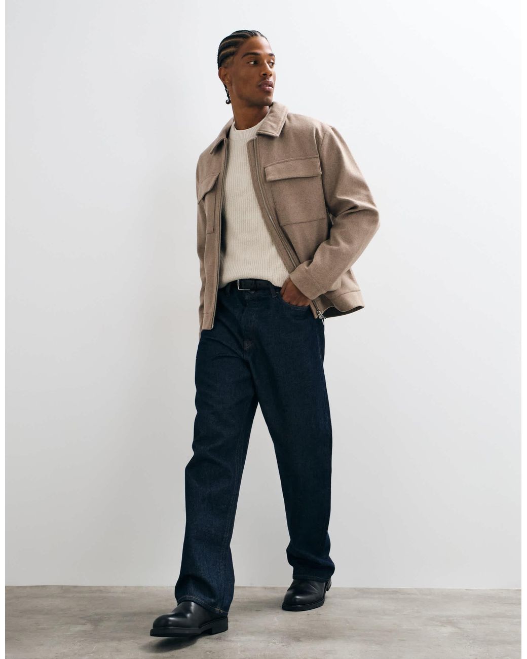 Only & Sons Brown Wool Blend Chore Jacket for men