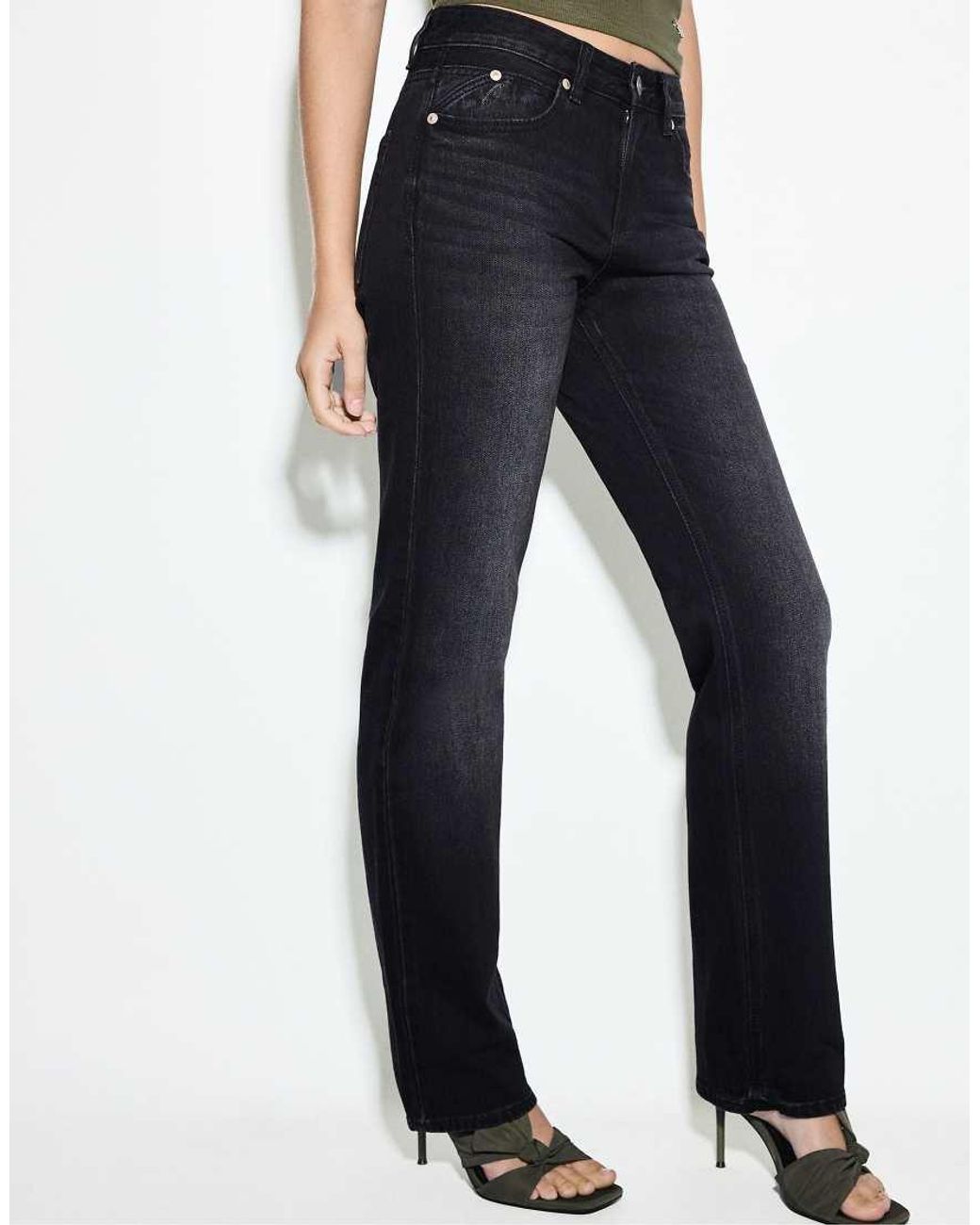 Stradivarius Blue D98 Straight-leg Jeans