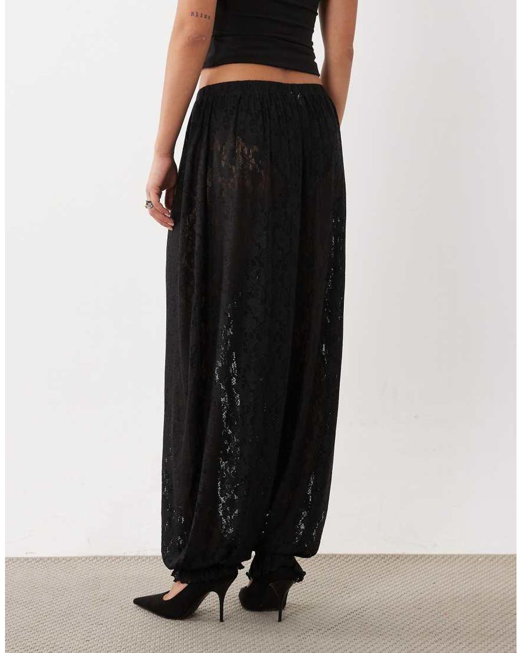 ASOS Black Co-Ord Lace Balloon Trouser