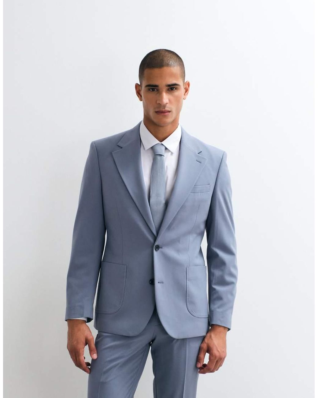 ASOS Blue Asos Deisgn Flexmax Slim Suit Jacket for men