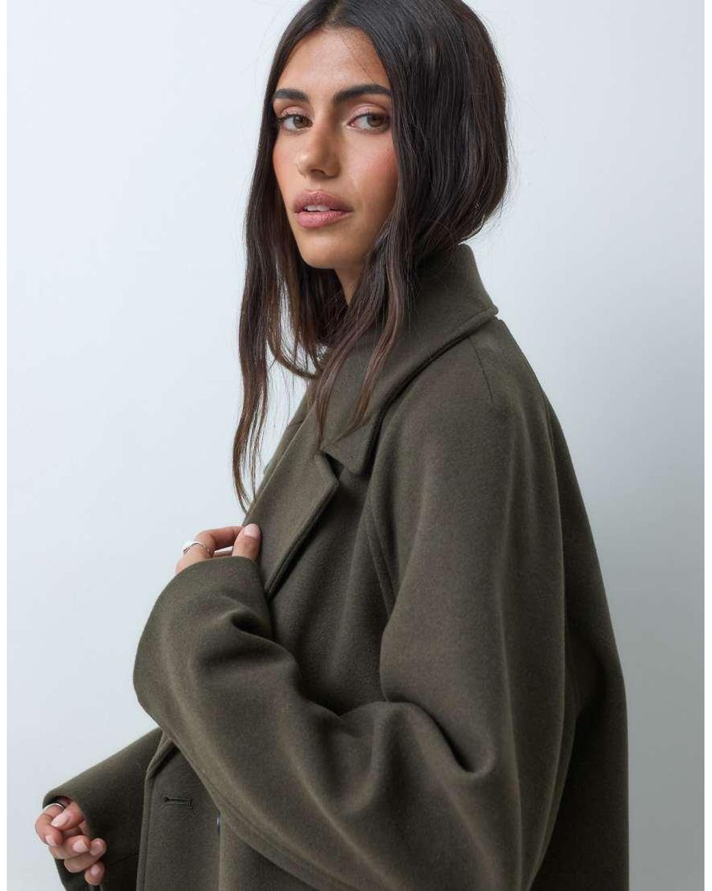 ASOS Blue Longline Double Breasted Coat