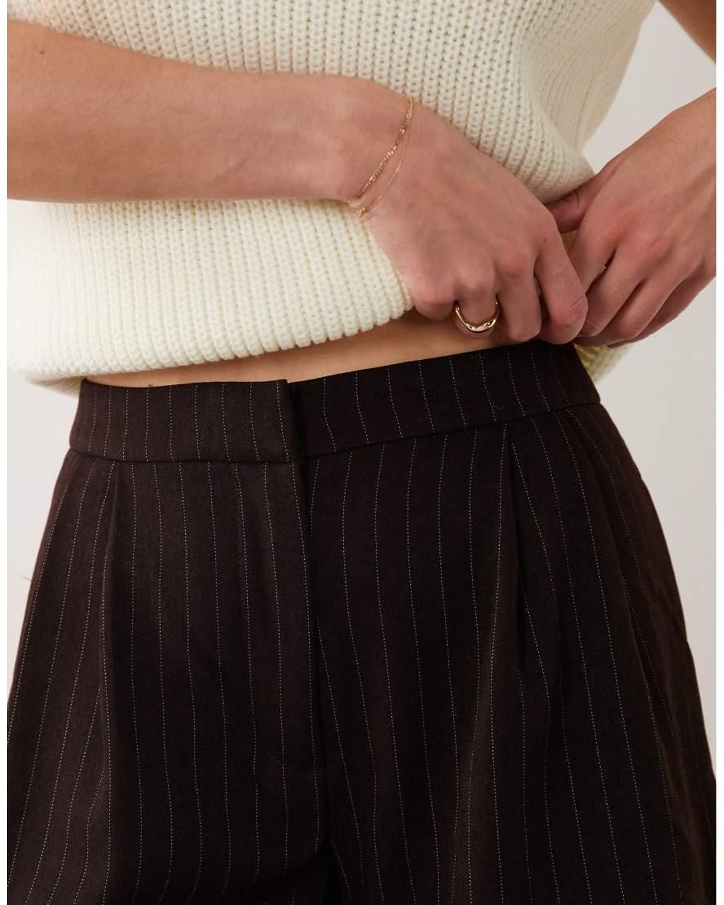 New Look Black Pinstripe Wide Leg Trouser Co-Ord
