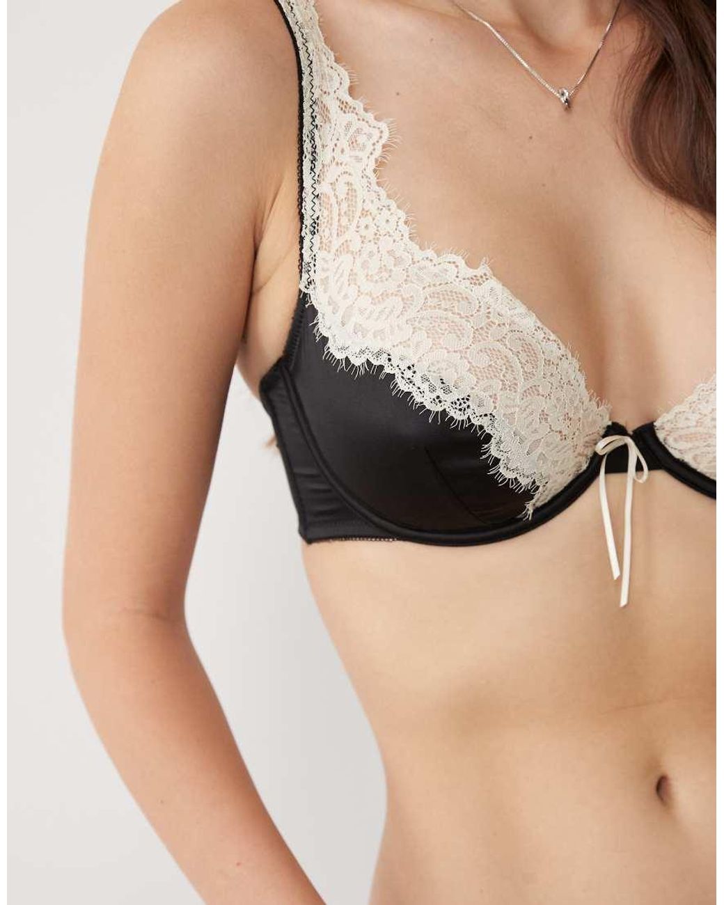 ASOS Black Fuller Bust Delilah Satin High Apex Underwire
