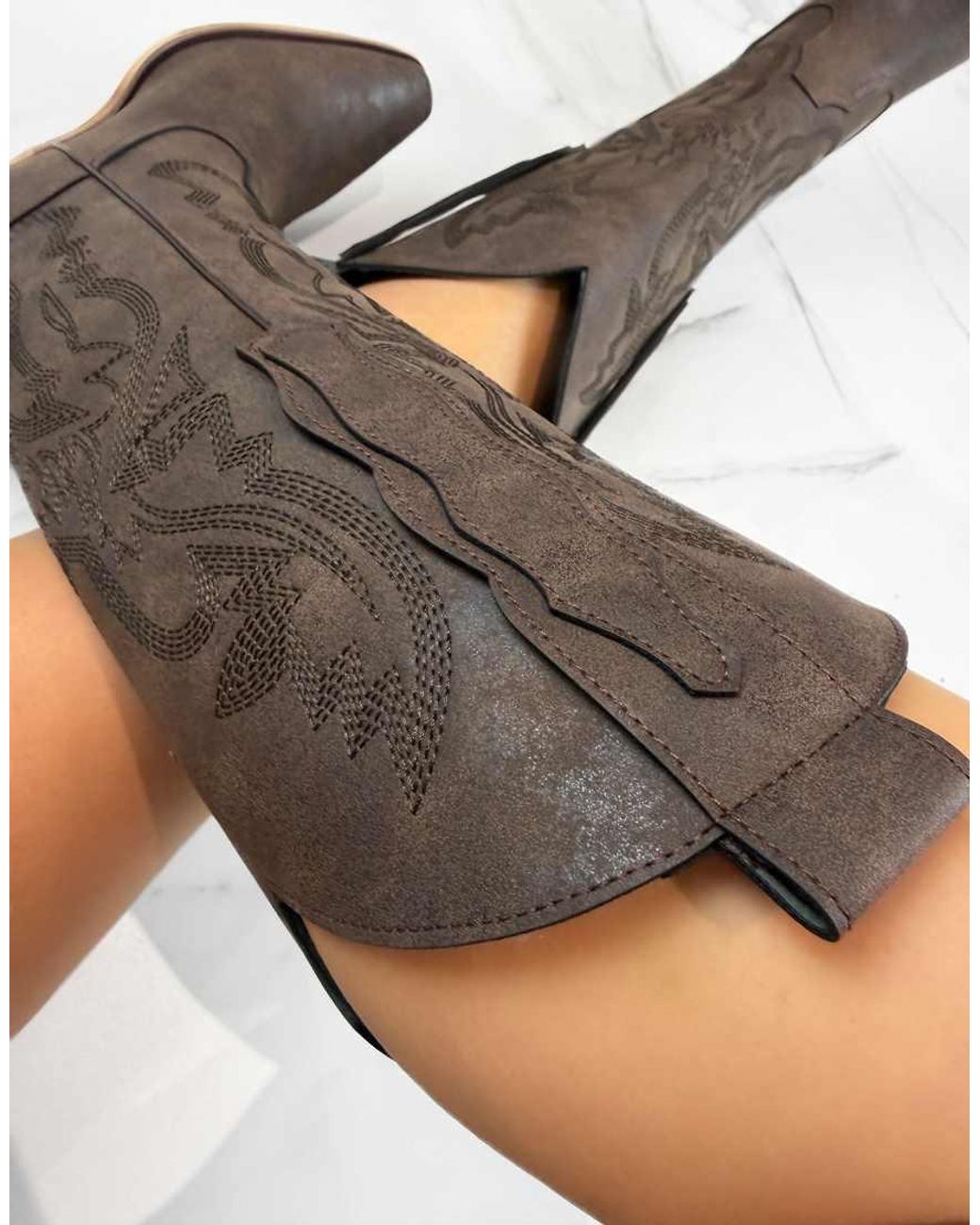 GIA STUDIOS Brown Cowboy Western Boots