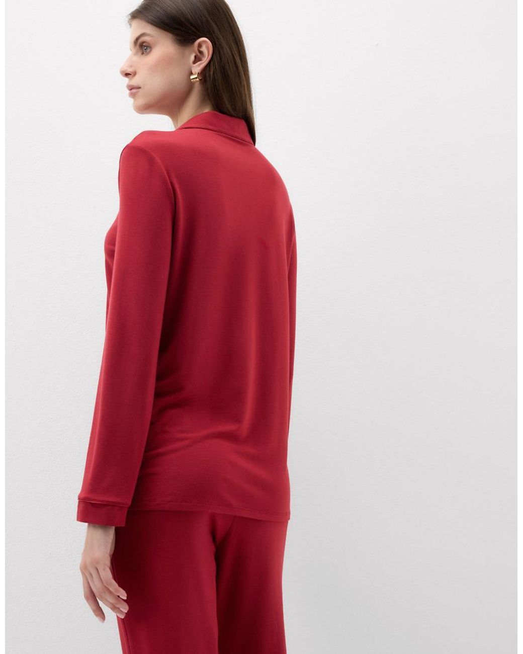 Intimissimi Red Long-Sleeve Micromodal Jacket