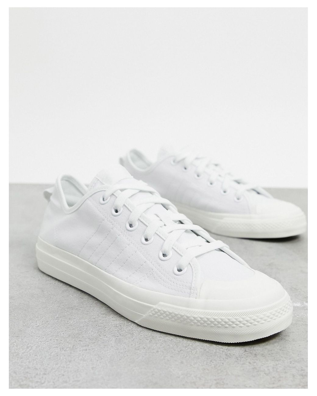 adidas Originals – nizza rf – sneaker aus weißem stoff in Grau für Herren |  Lyst DE