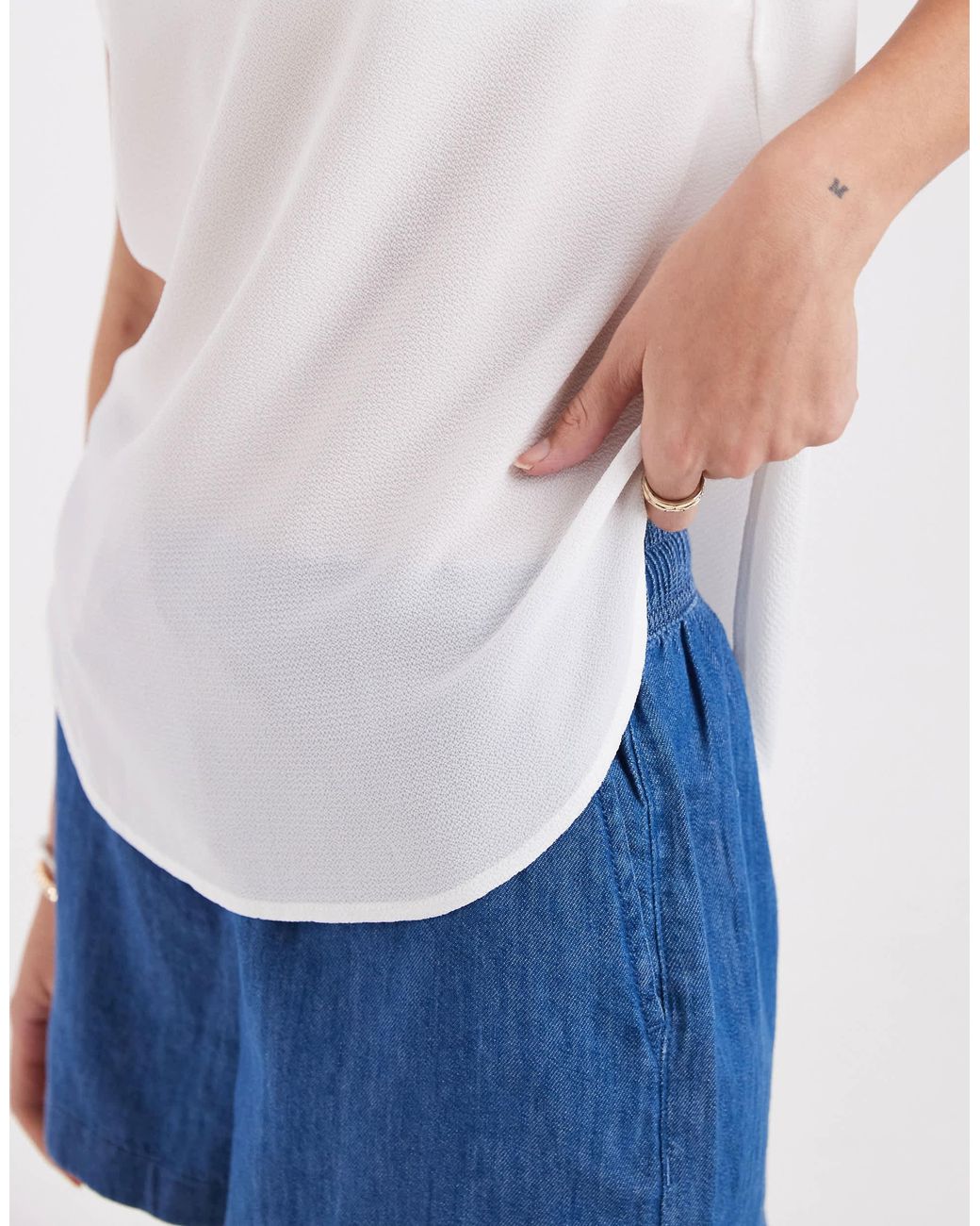 ONLY White Zip Back Blouse