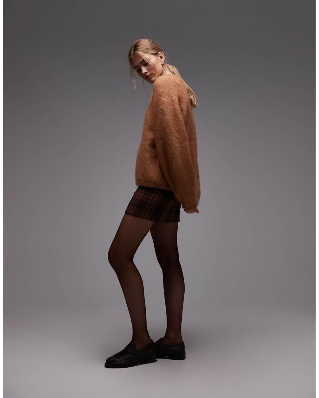 & Other Stories Brown Wool And Mohair Blend Drop Shoulder Jumper