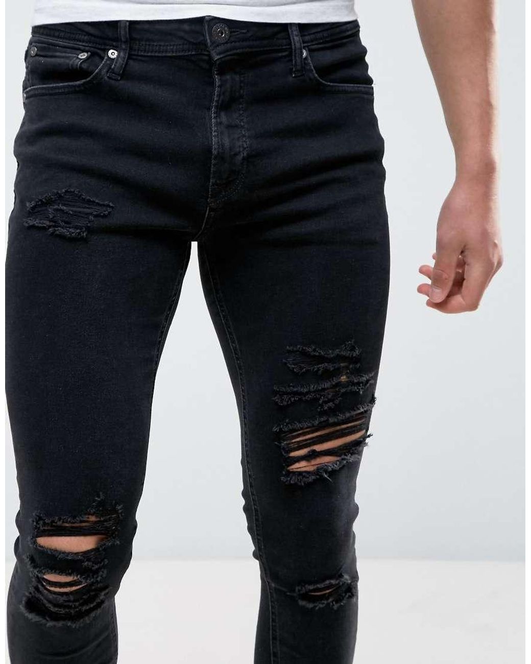 Jean Jack & Jones Skinny Fit Liam - Taille 30, Jambe 30, Noir Délavé