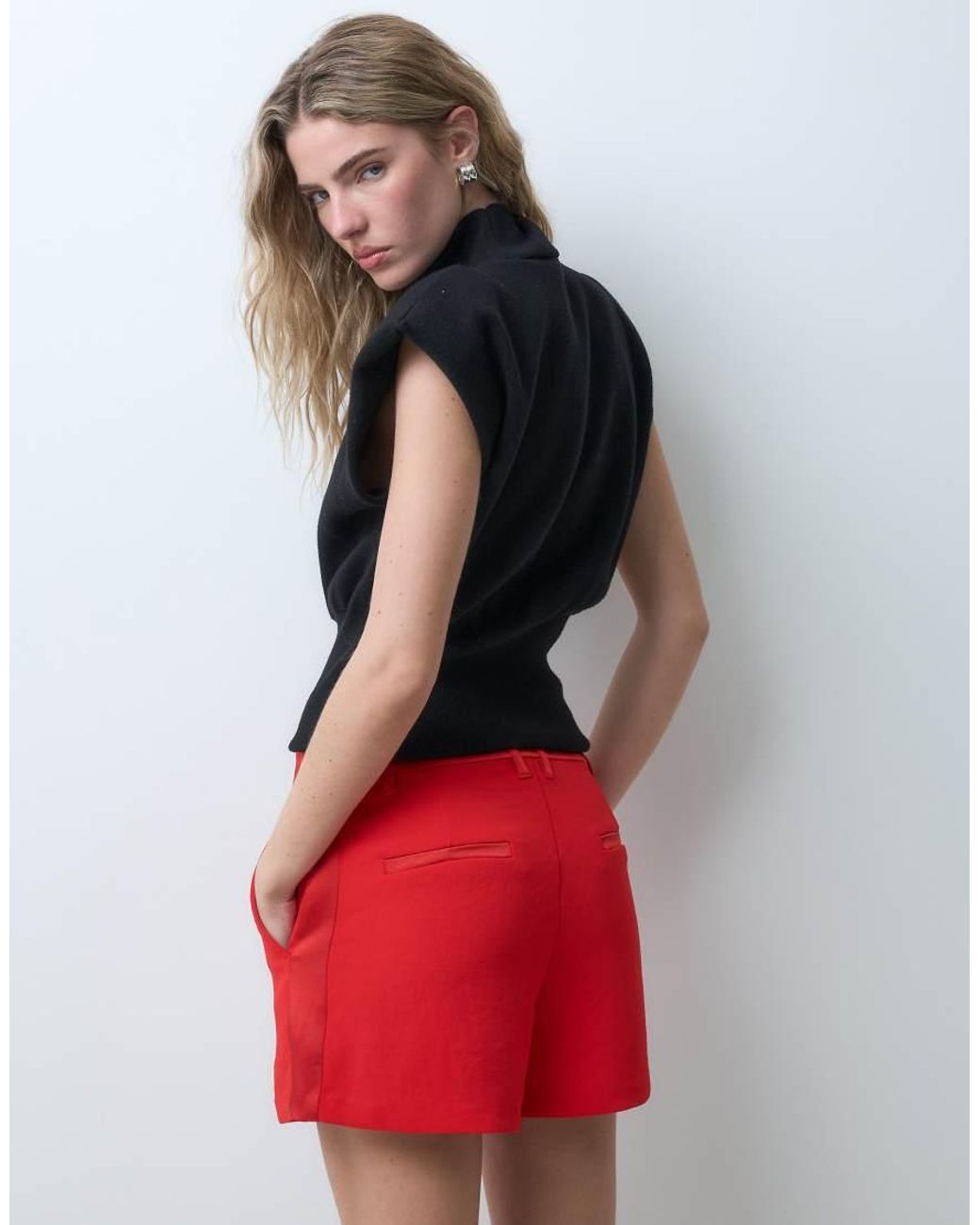 ASOS Red Tailo Tux Micro Shorts