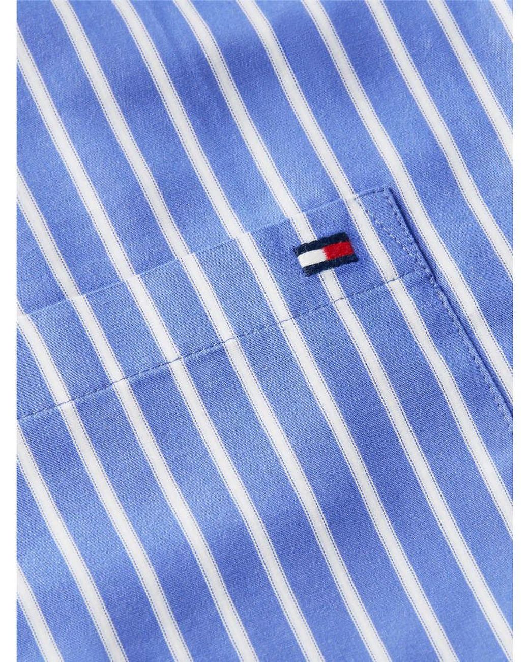 Tommy Hilfiger Blue Relaxed Fit Poplin Short Sleeve Shirt