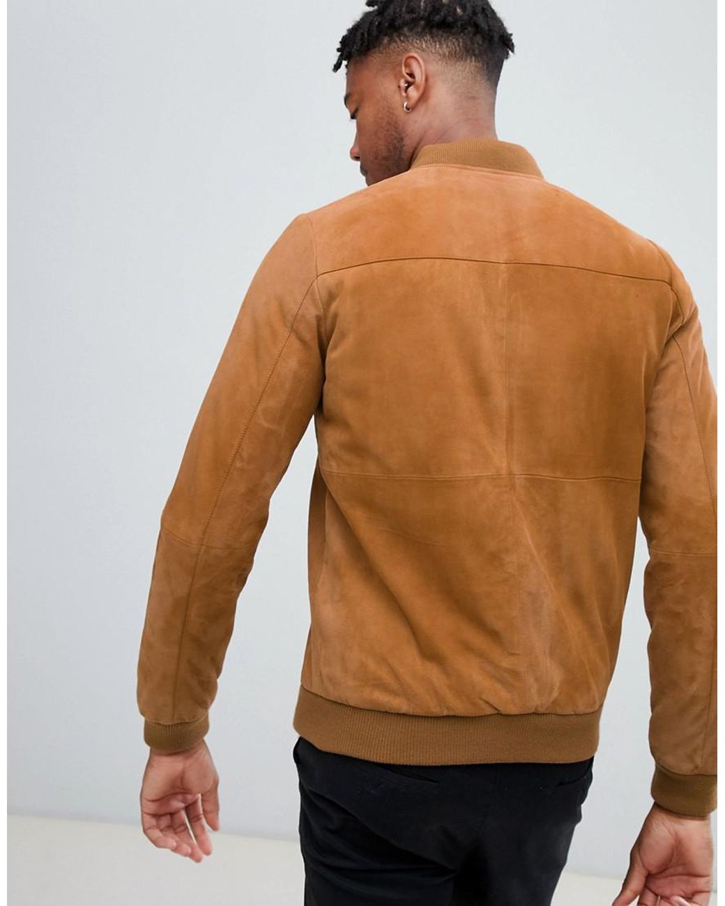 Mens tall top suede jacket
