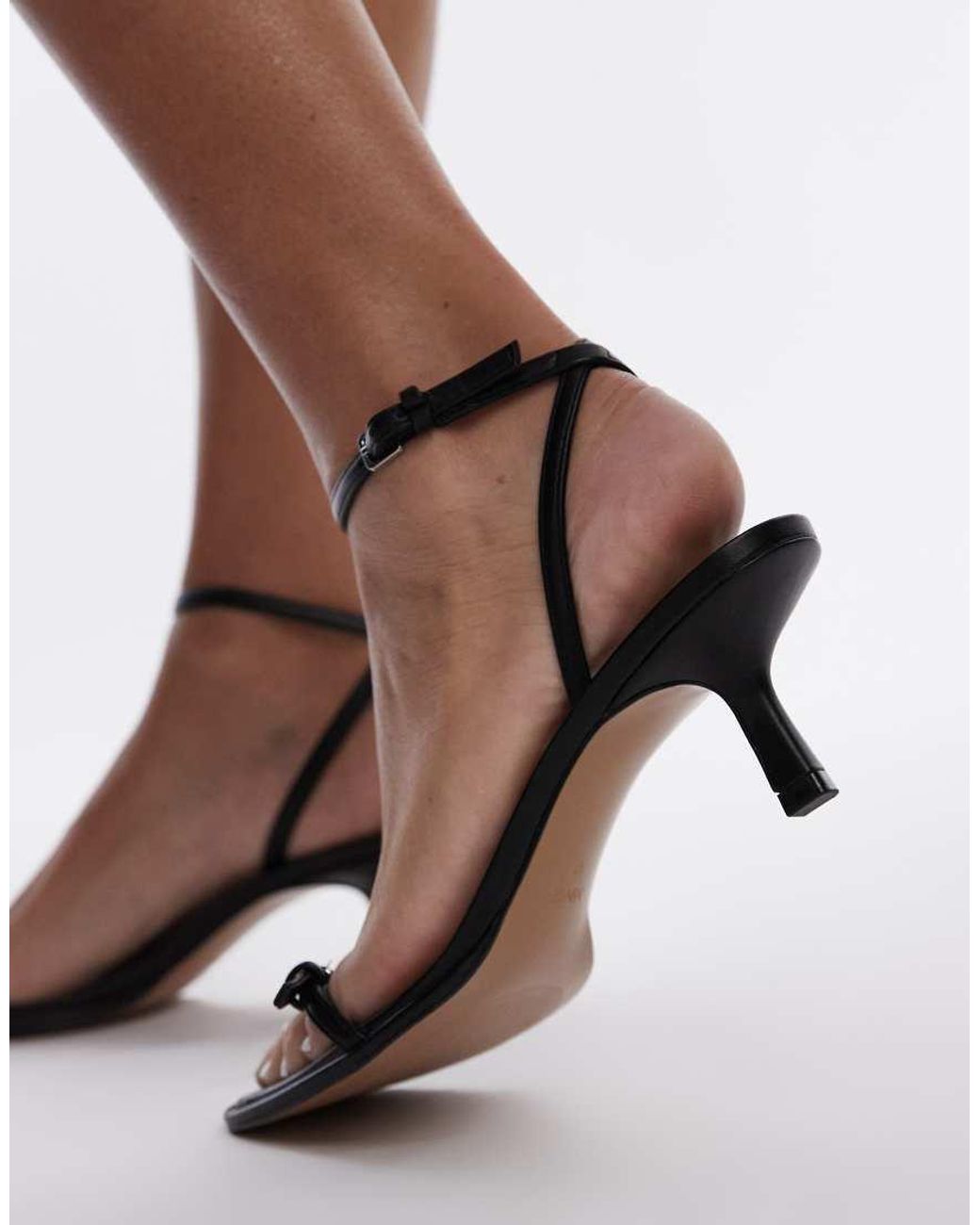 Mango Strappy Mid Heel in Brown Lyst UK