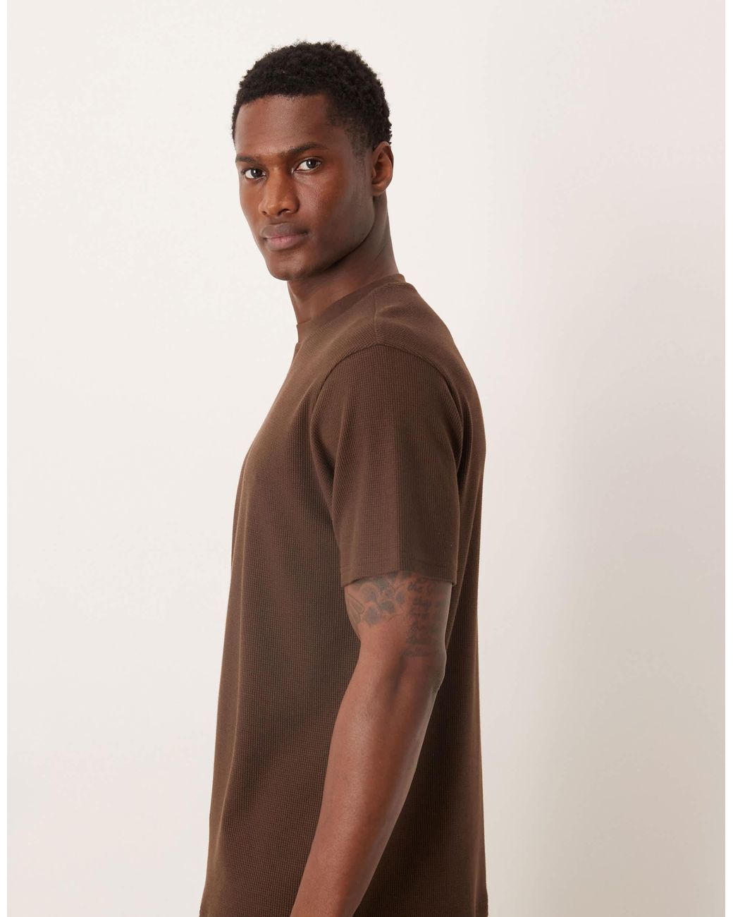 ASOS – basic-t-shirt in Brown für Herren