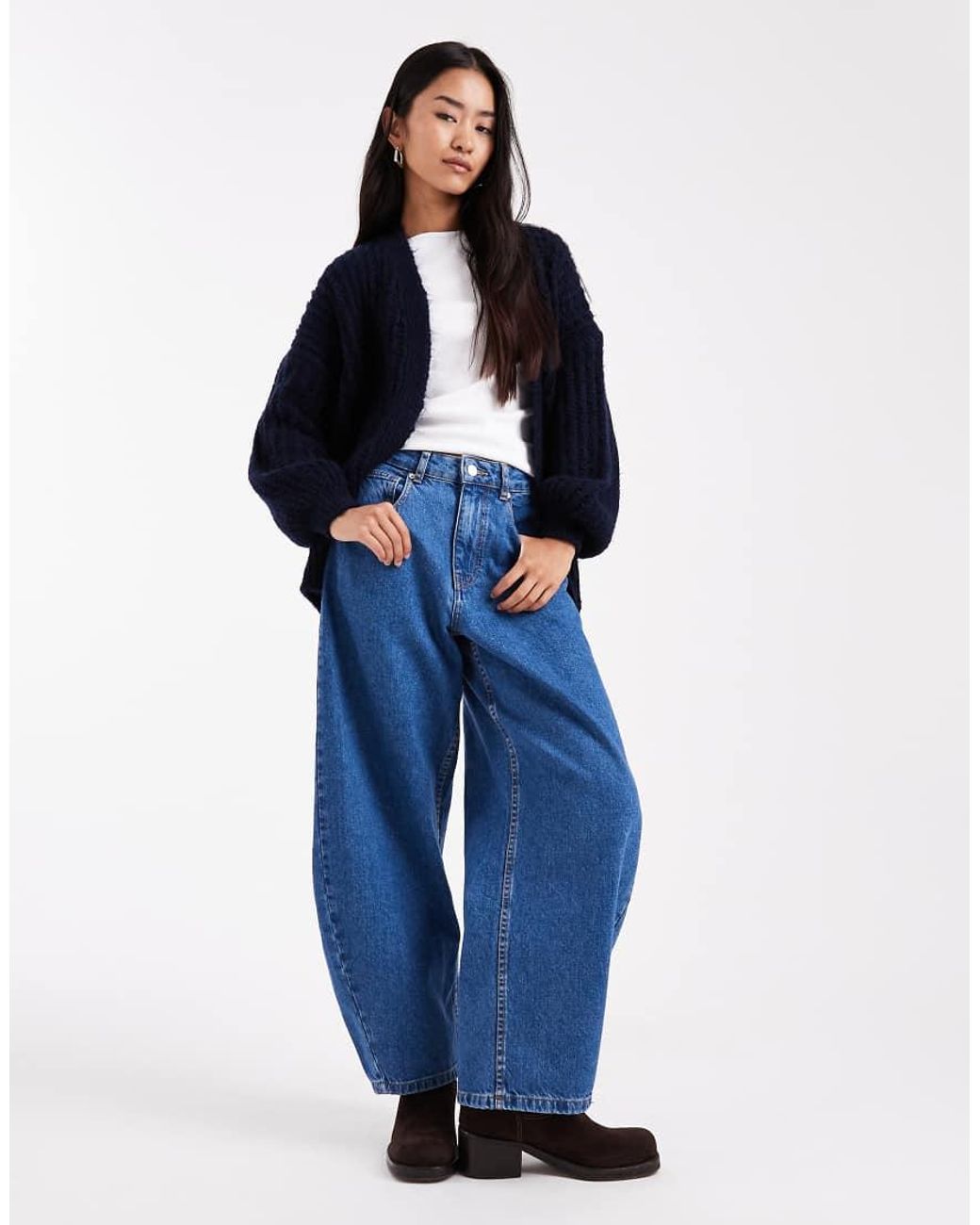 ASOS Blue Longline Fluffy Edge To Edge Cardigan