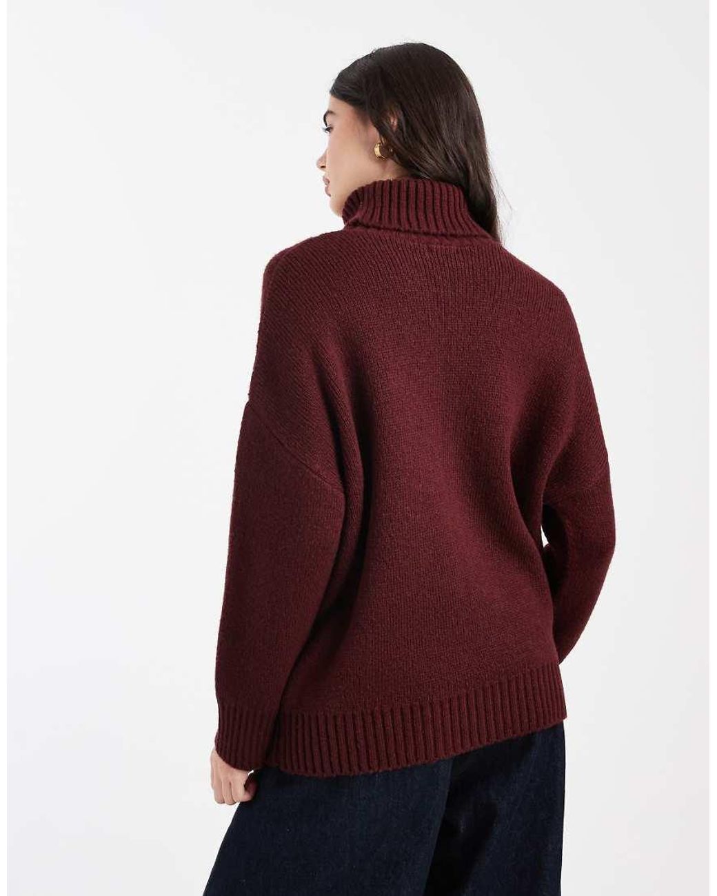 Miss Selfridge Purple Roll Neck Split Hem Jumper
