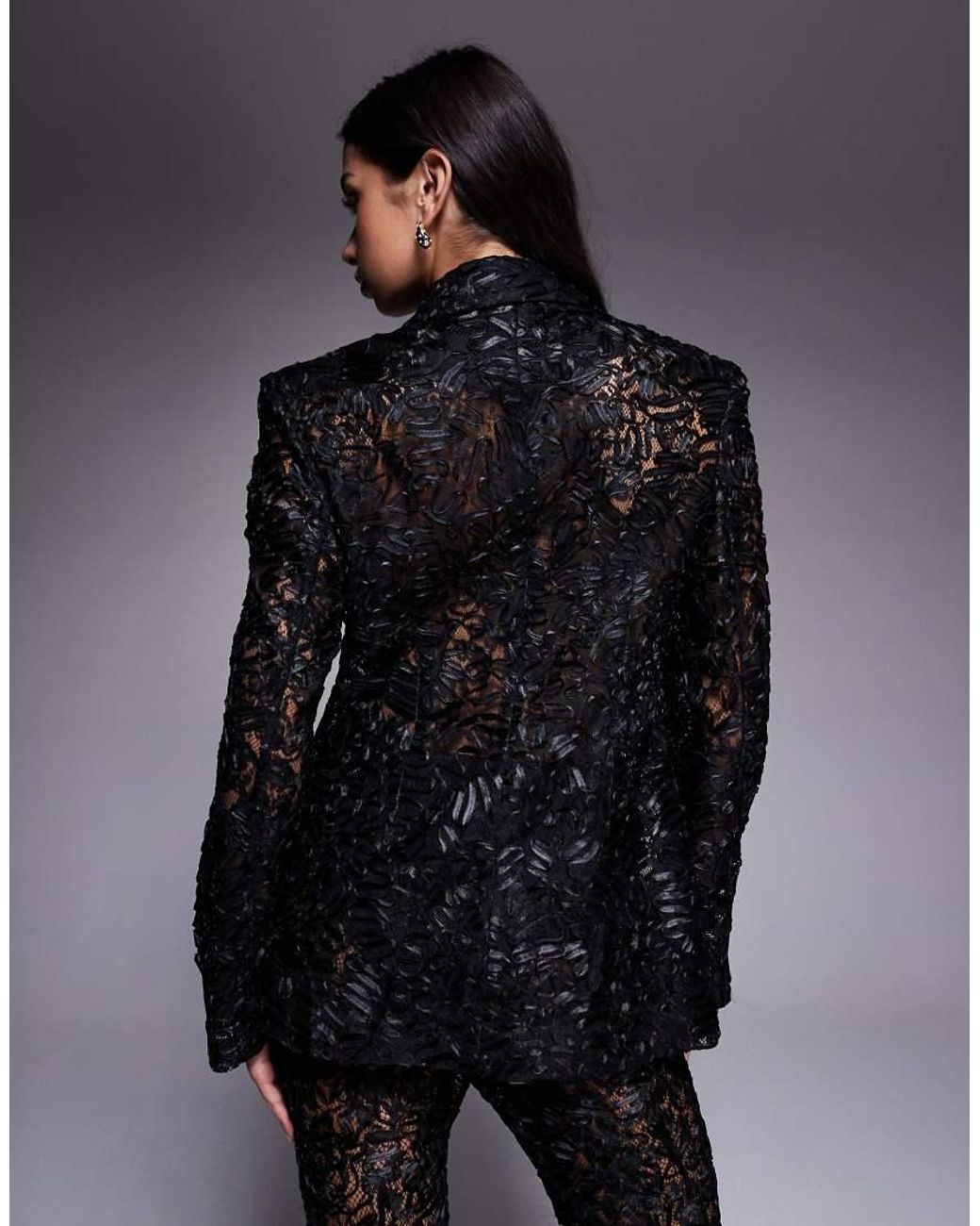 ASOS Black Lace Tailored Blazer Co-ord
