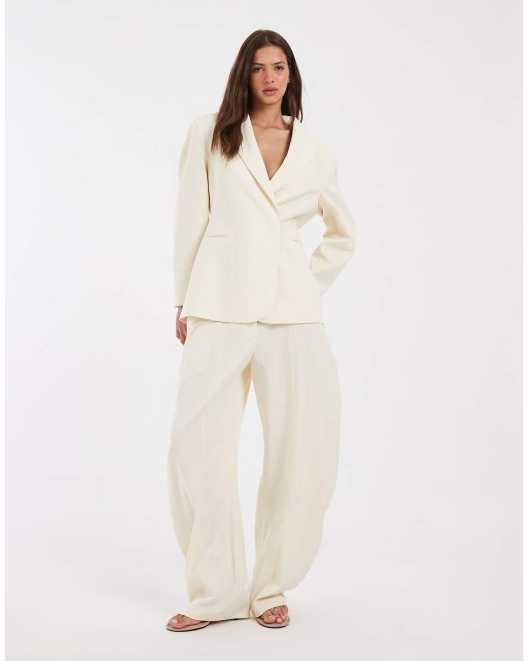ASOS Natural Cowl Back Blazer