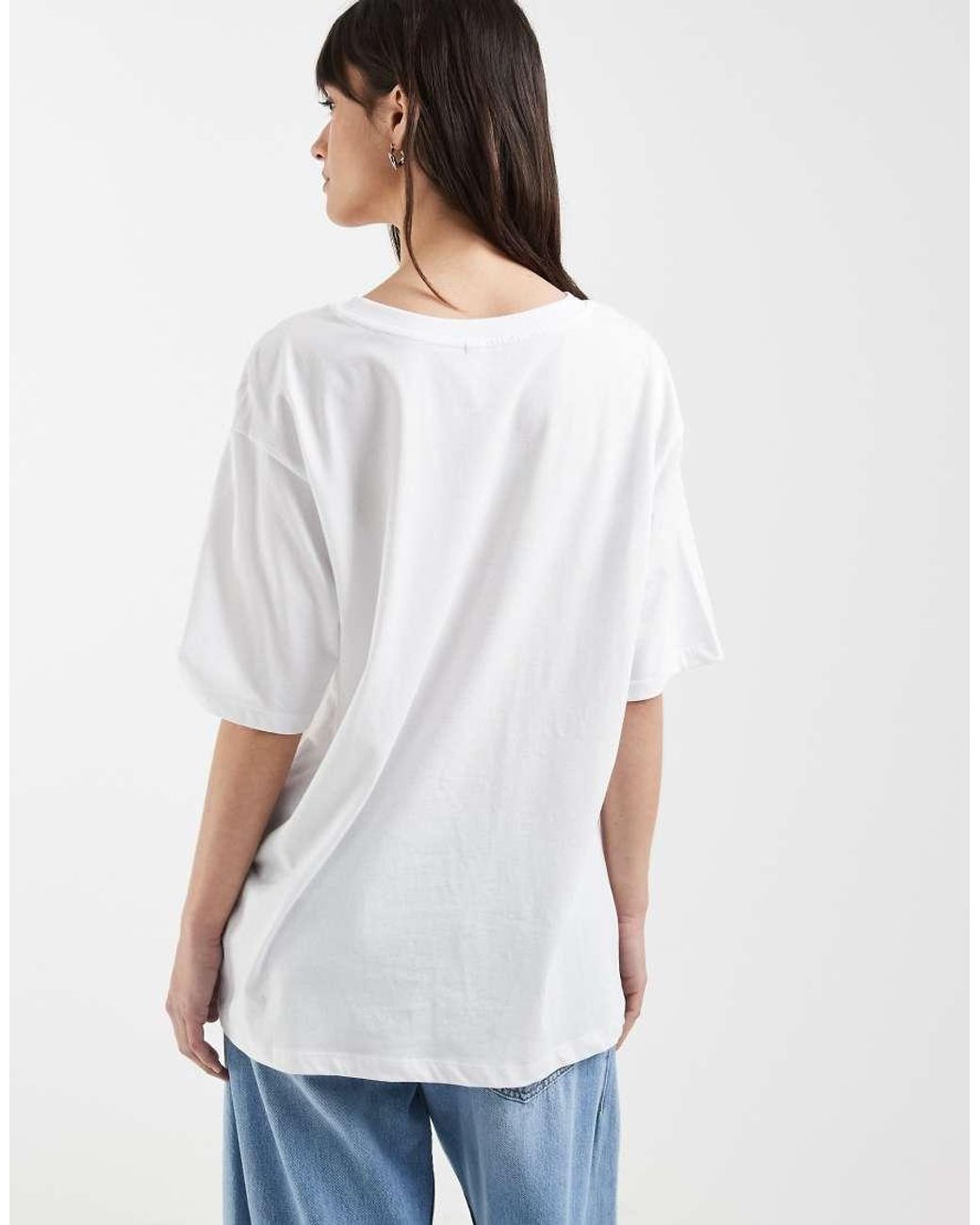 ONLY Blue Oversize T-shirt With Sardines Print