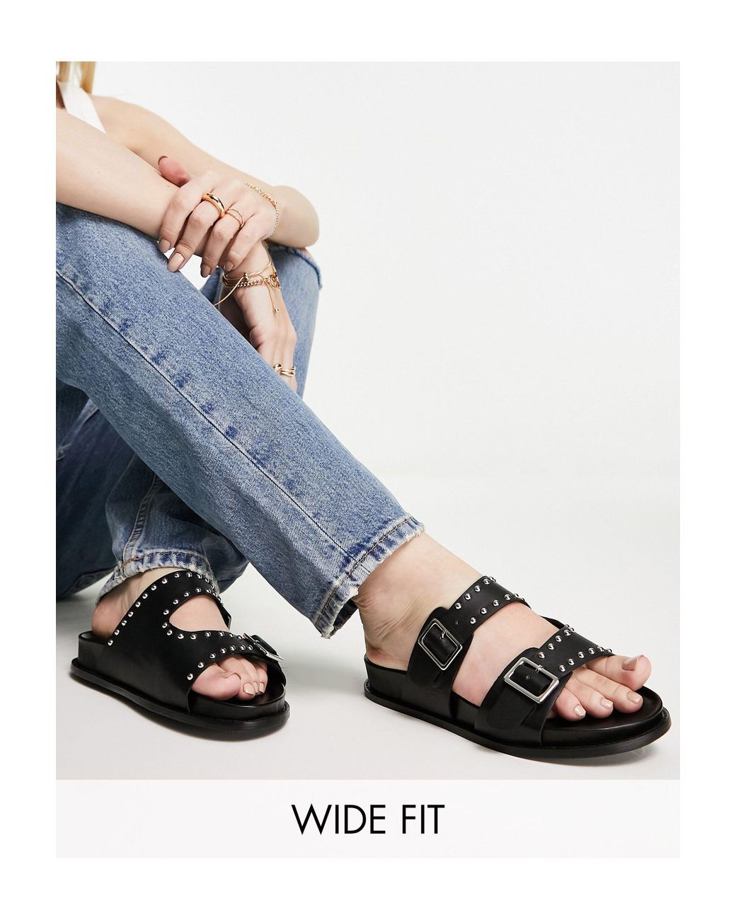 London rebel double deals buckle flat sandals