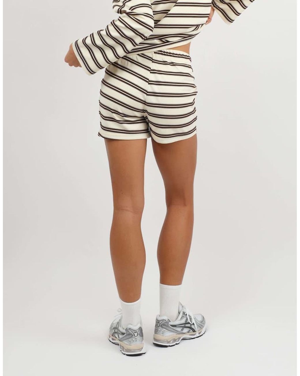 SIMMI White Melissa Thin Stripe Mini Shorts