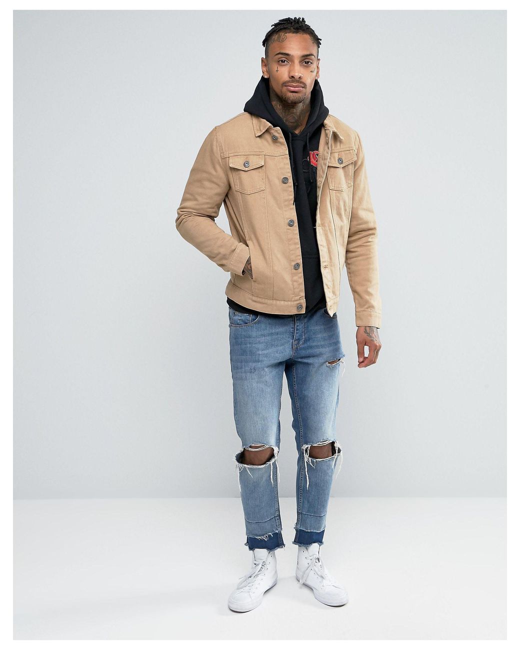 Liquor n poker clearance tan denim jacket