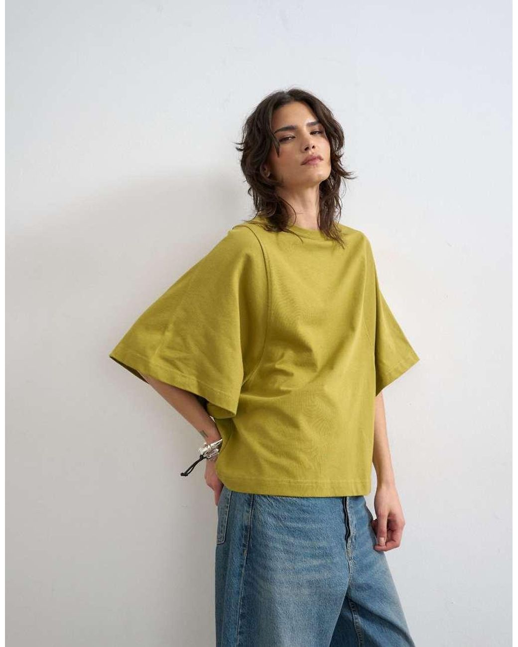 TOPSHOP Yellow Batwing T-Shirt