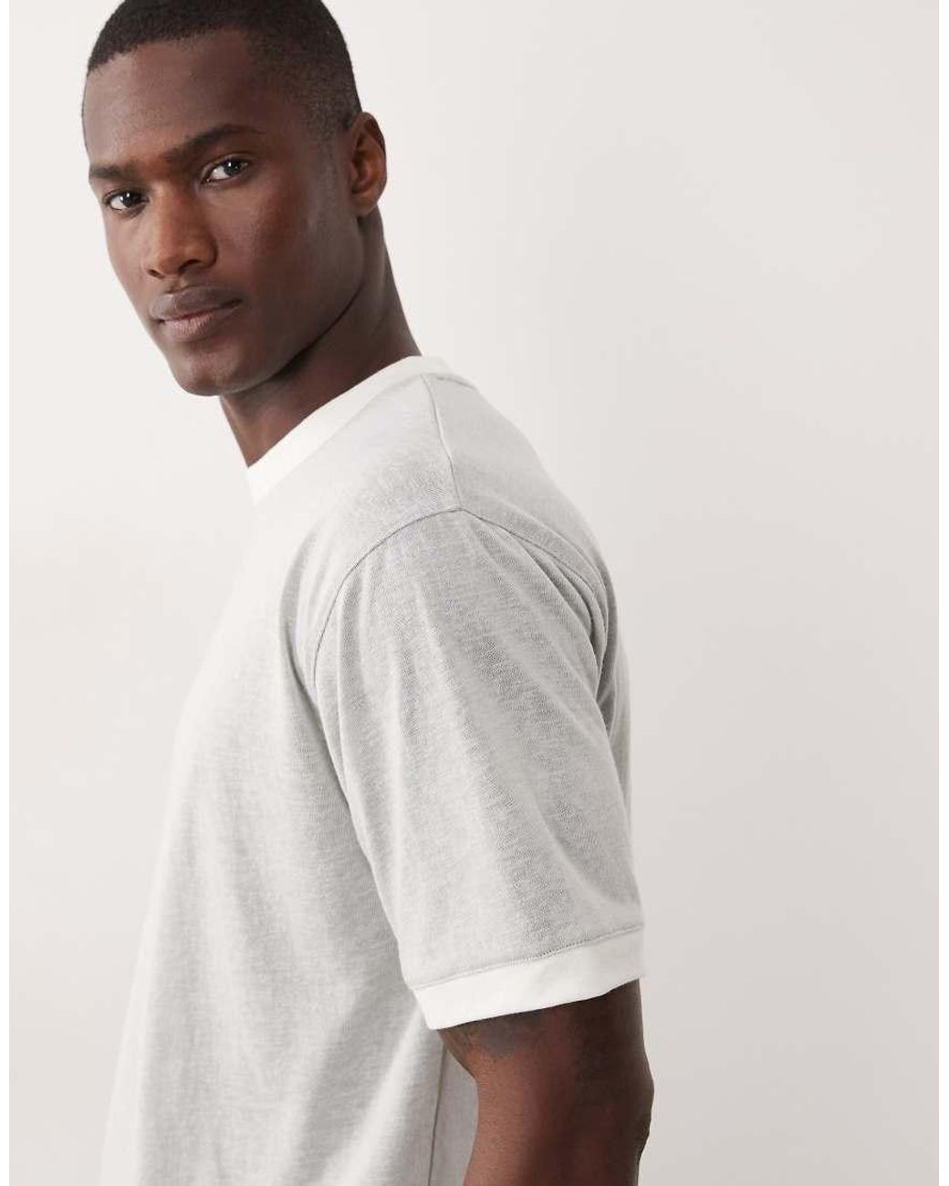 ASOS Gray Relaxed T-shirt With Contrast Ringer for men