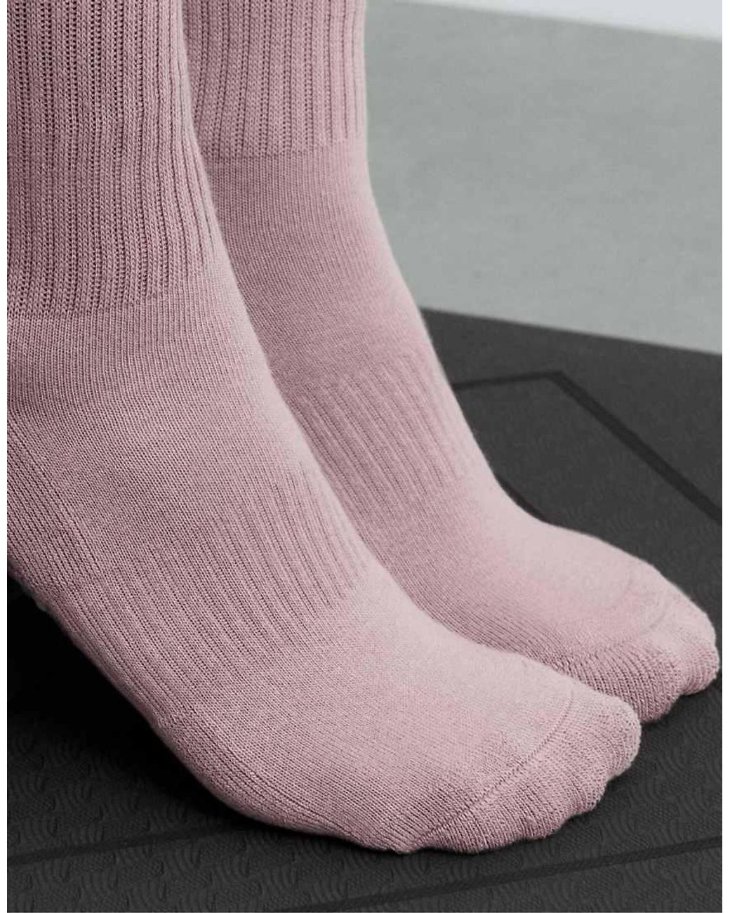 Oysho Purple 2 Pairs Of Classic Cushioned Cotton Blend Yoga And Pilates Socks