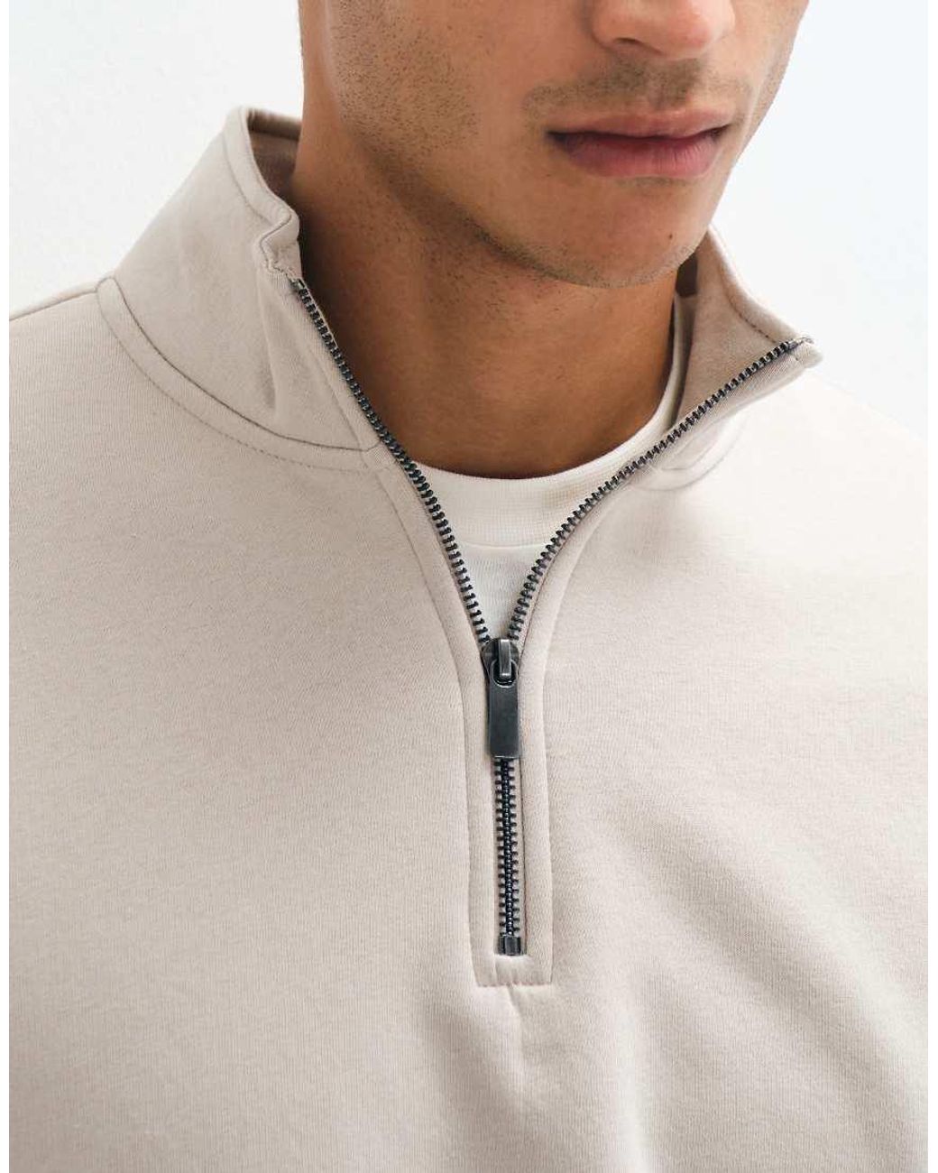 Only & Sons Natural Half Zip Sweat for men
