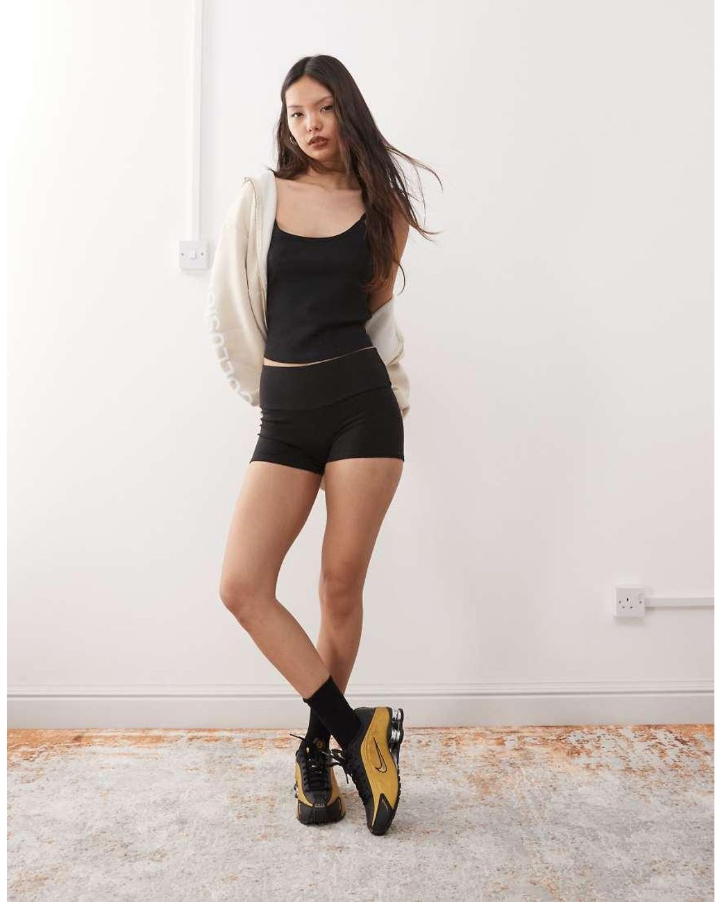 Weekday Black Jersey Hot Pants