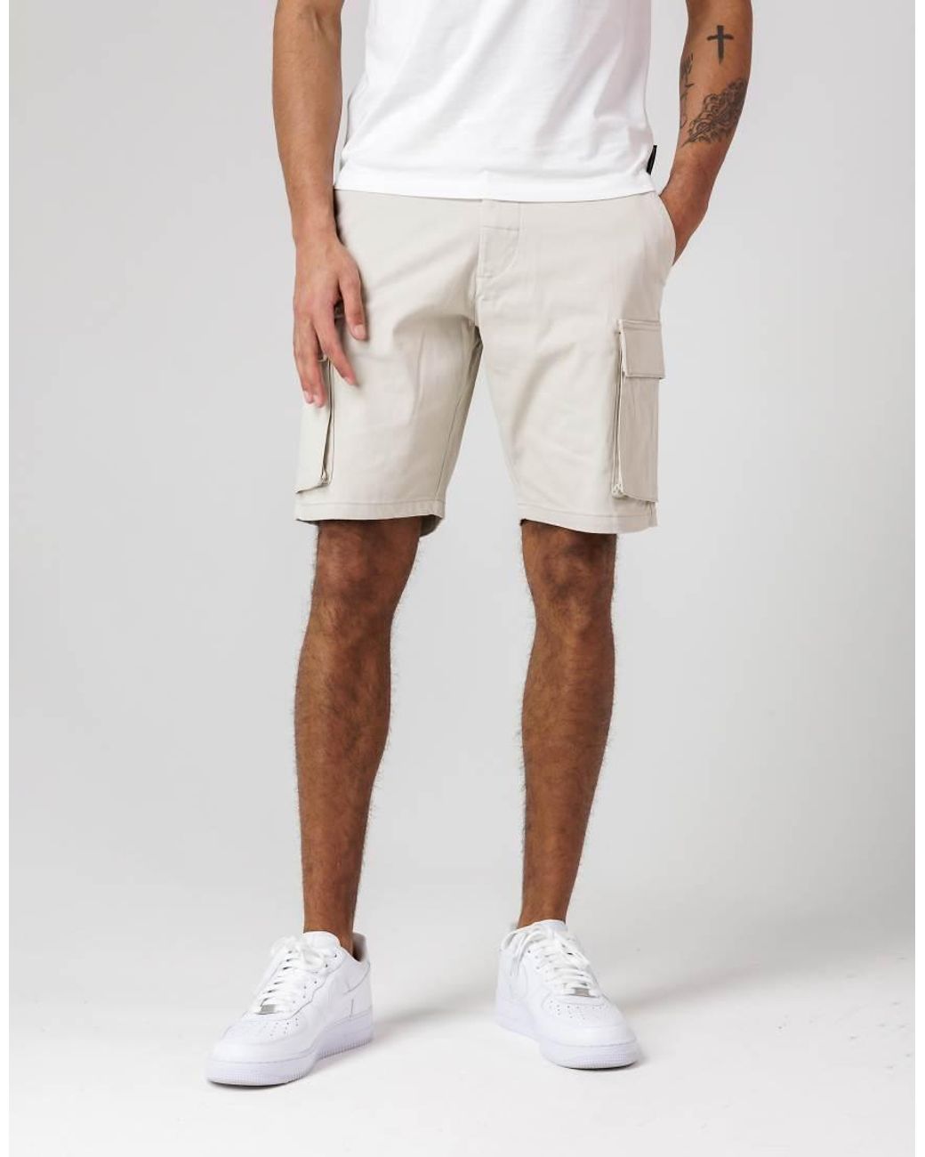 French Connection Blue 2 Pack Cotton Cargo Shorts for men