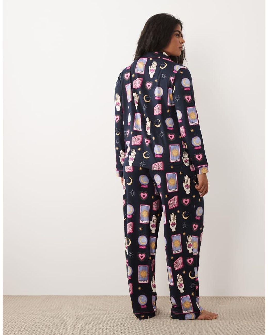 Chelsea Peers Blue Halloween Curve Long Sleeve Pyjama Set