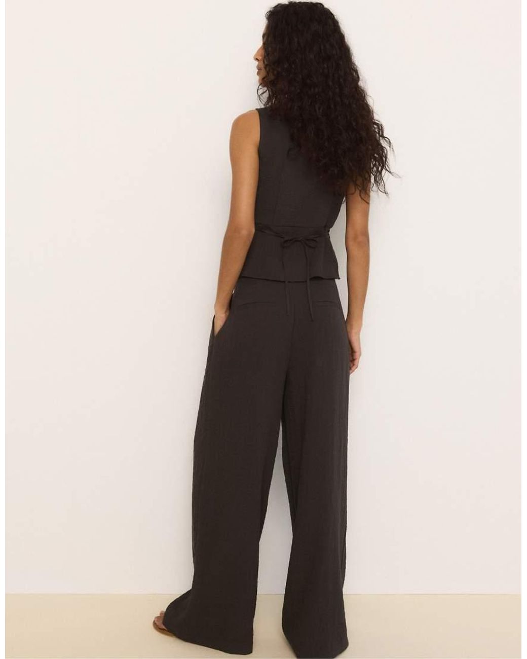 Stradivarius Brown Rustic Wide-leg Trousers With Adjustable Buttons