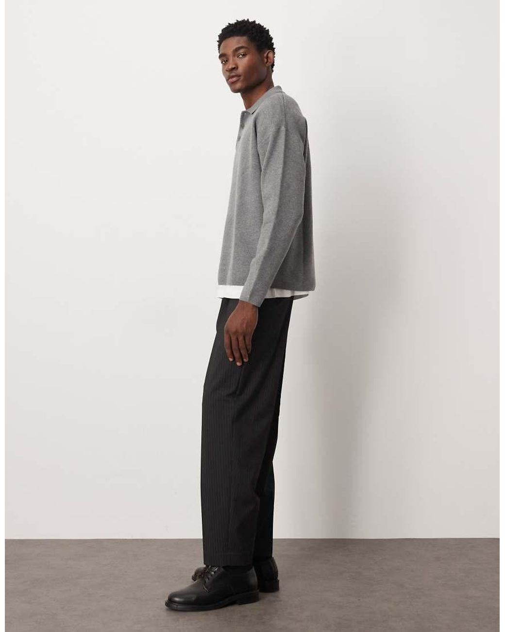 ASOS Black Smart Pleated Oversized Tapered Trousers for men