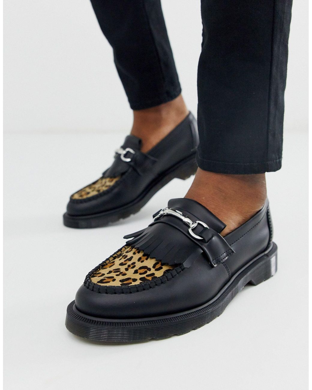 Adrian Mocassins avec barre Leopard Dr. Martens pour homme en coloris Noir Lyst