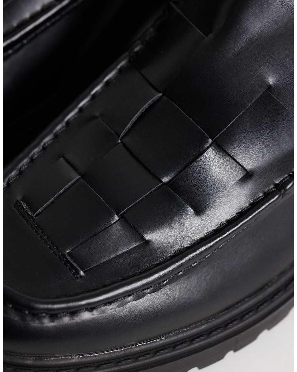 SEQWL Black Pier Woven Loafers for men
