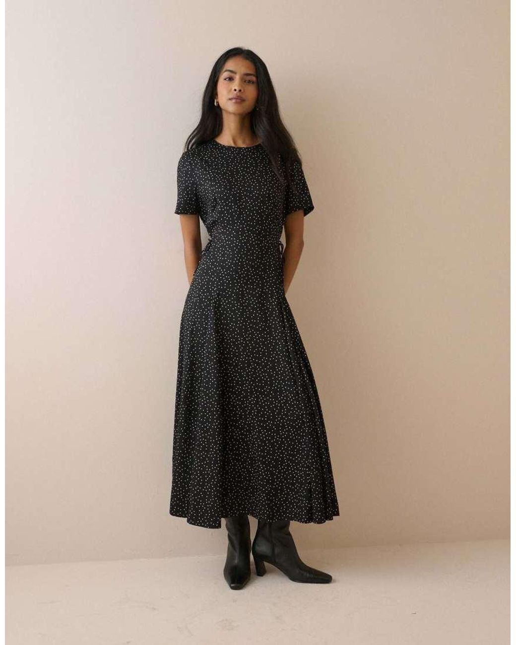 Nobody's Child Natural Polka Dot Gaia Maxi Dress