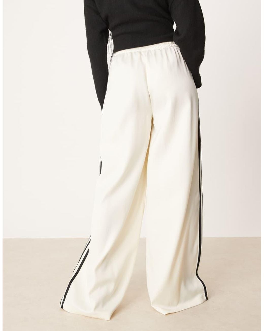 Adidas Originals Natural Wide Leg Satin joggers