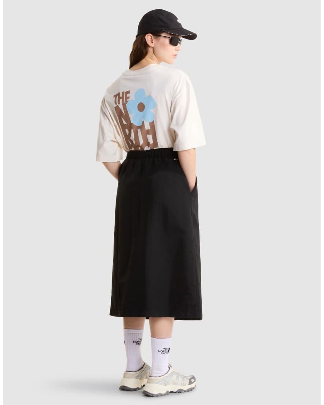 The North Face White U Flower Logo Oversized Ss Tee for men