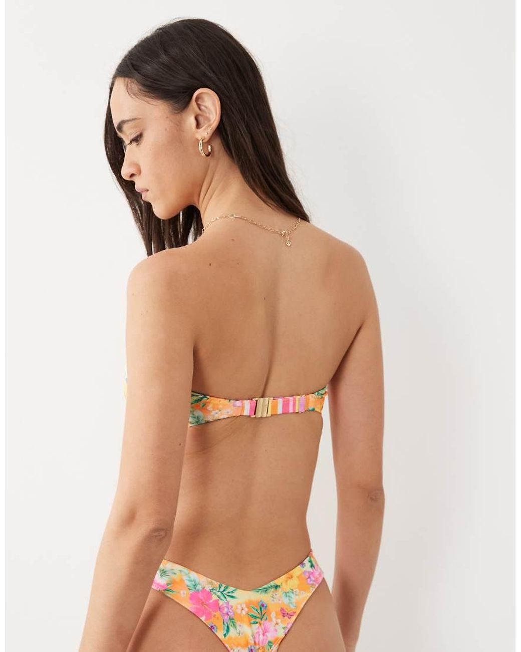 Kulani Kinis Orange Peachy Pocket Y Thong Bikini Bottom